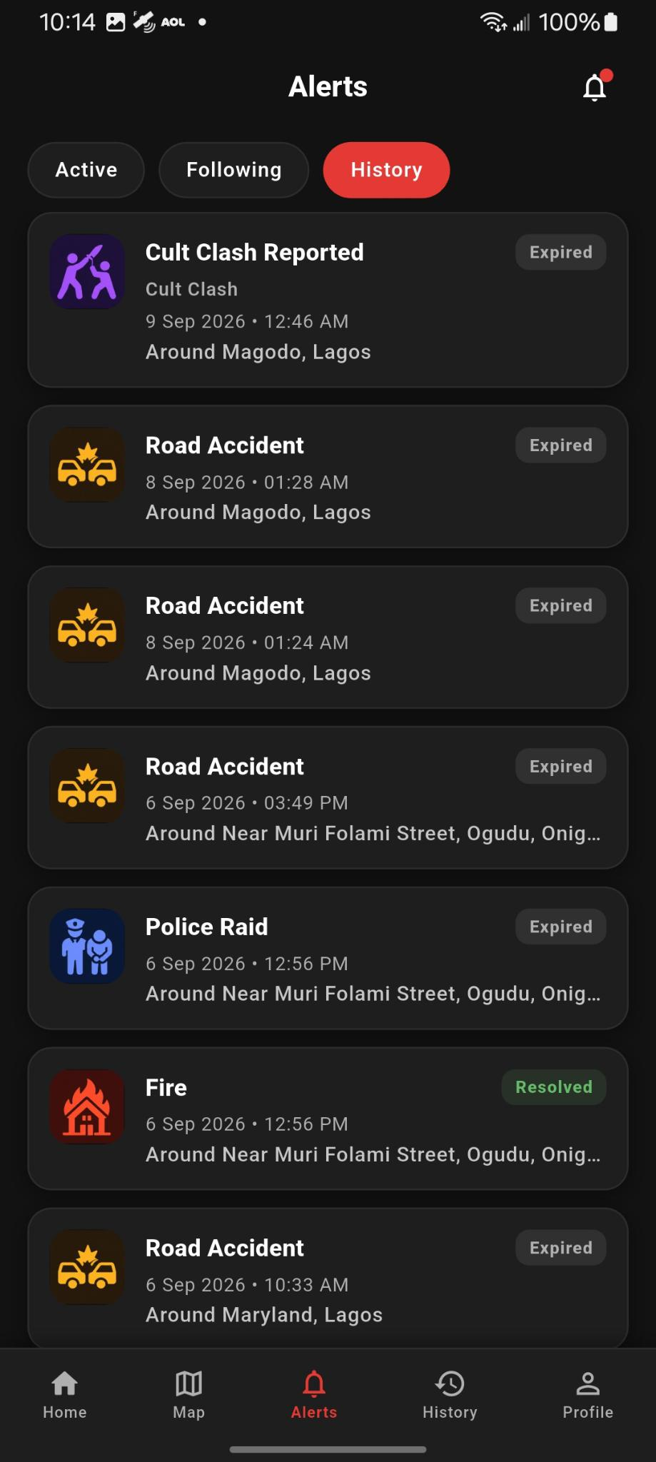 ShineEye app incident history